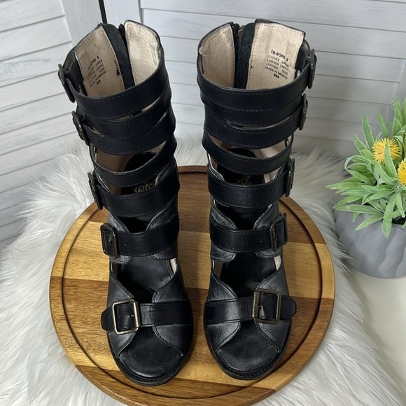 FREEBIRD l Bond Ankle Straps Open Toe Sandal Leather Boot Cowgirl Bohemian Sz. 9 - Picture 8 of 13